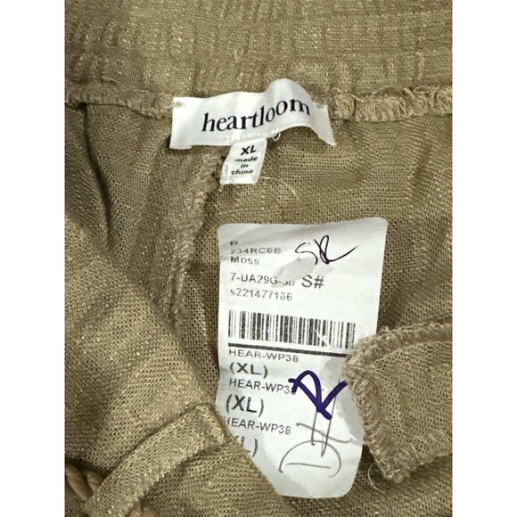 HEARTLOOM Lavina Pants in Moss Large New Womens Loose Linen Trousers - Picture 8 of 11